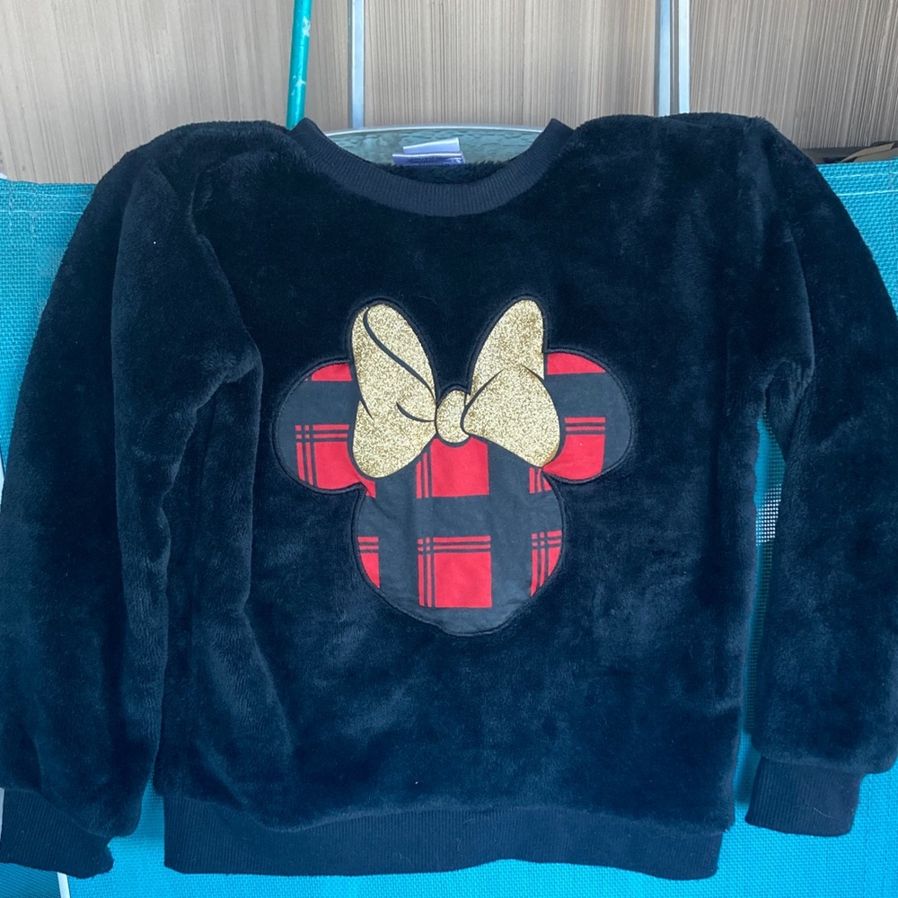 Minnie Mouse Black Faux Fur Fabric